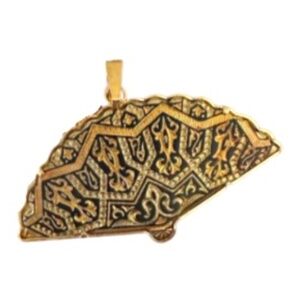 Vintage Damascene Abstract Design Pendant